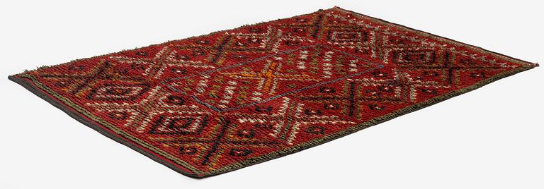 A knotted pile bed cover c. 205 x 134 cm, Finland, mid to the second half of the 19th century.