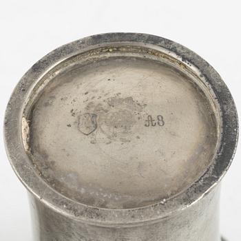 Firma Svenskt Tenn, four pewter beakers, Stockholm 1927, 1928 and 1929.