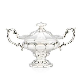 An Italian Sugar Bowl With Cover, Torino, first half of the 19th century.