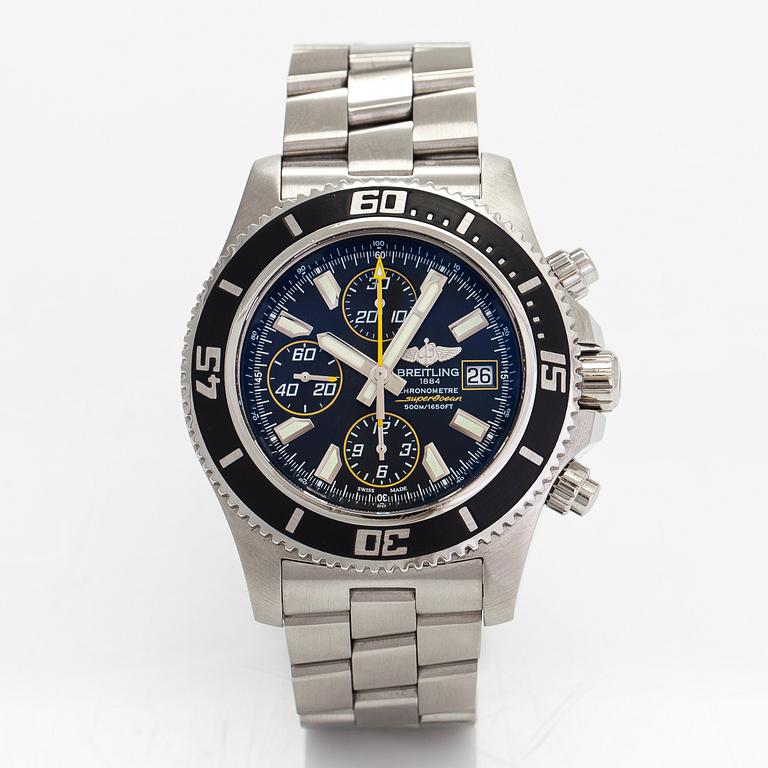 Breitling, Superocean, chronometre, 500m, wristwatch, 44 mm.