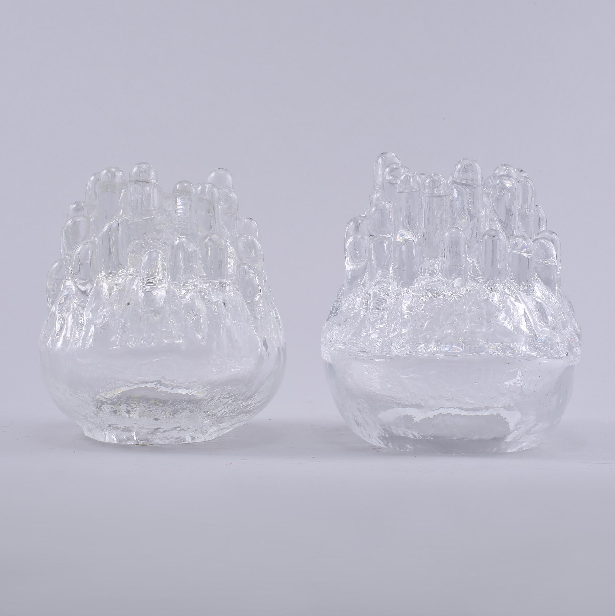 LJUSLYKTOR, ett par, glas, Göran Wärff, Kosta, signerade, 1900-talets andra hälft.