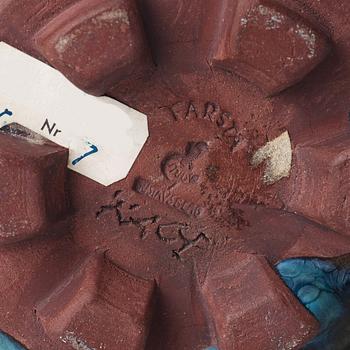 Wilhelm Kåge, urna med lock samt skål på fot, "Farsta", Gustavsbergs studio, bl a 1956.