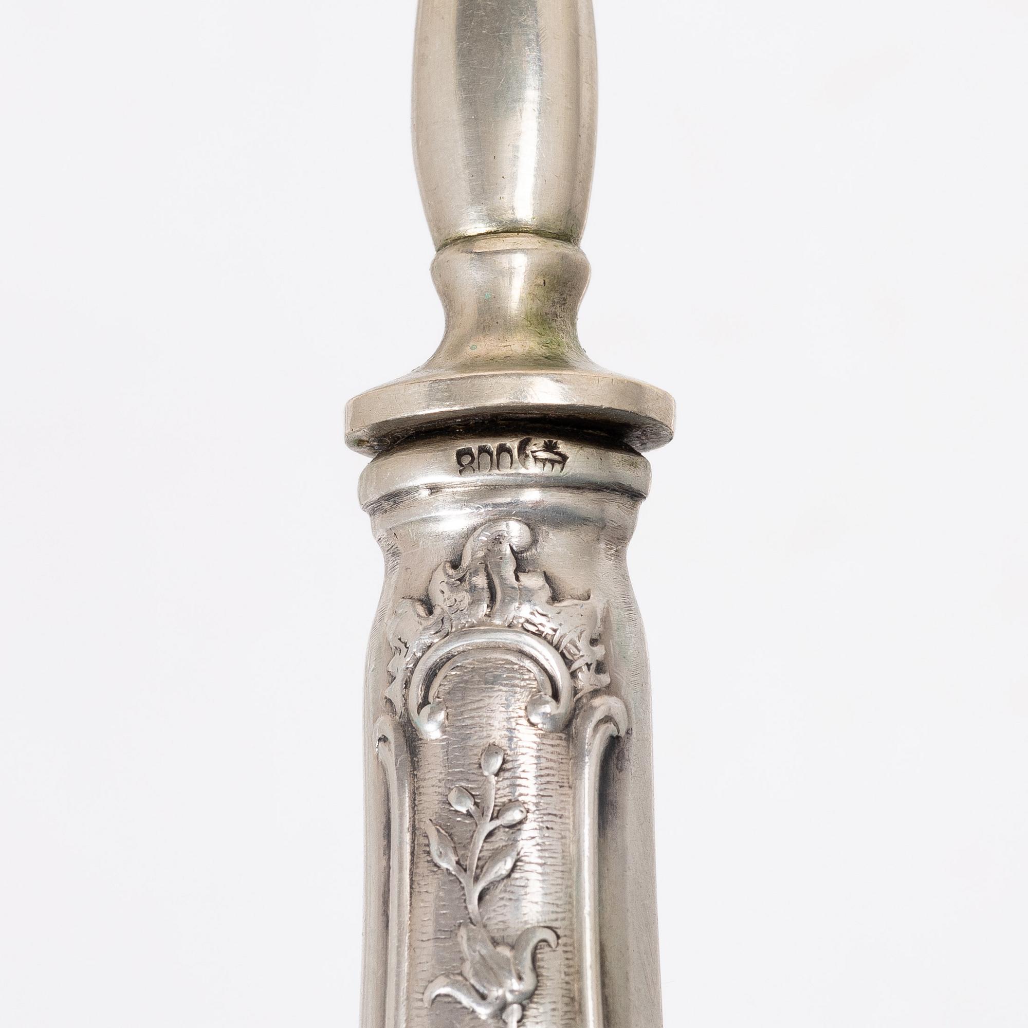 Fiskbestick samt fiskserveringsbestick, 23 delar, silver, Lemor, Tyskland, tidigt 1900-tal.