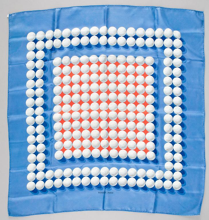 A silk scarf "Balles de Golf" by Hermès.