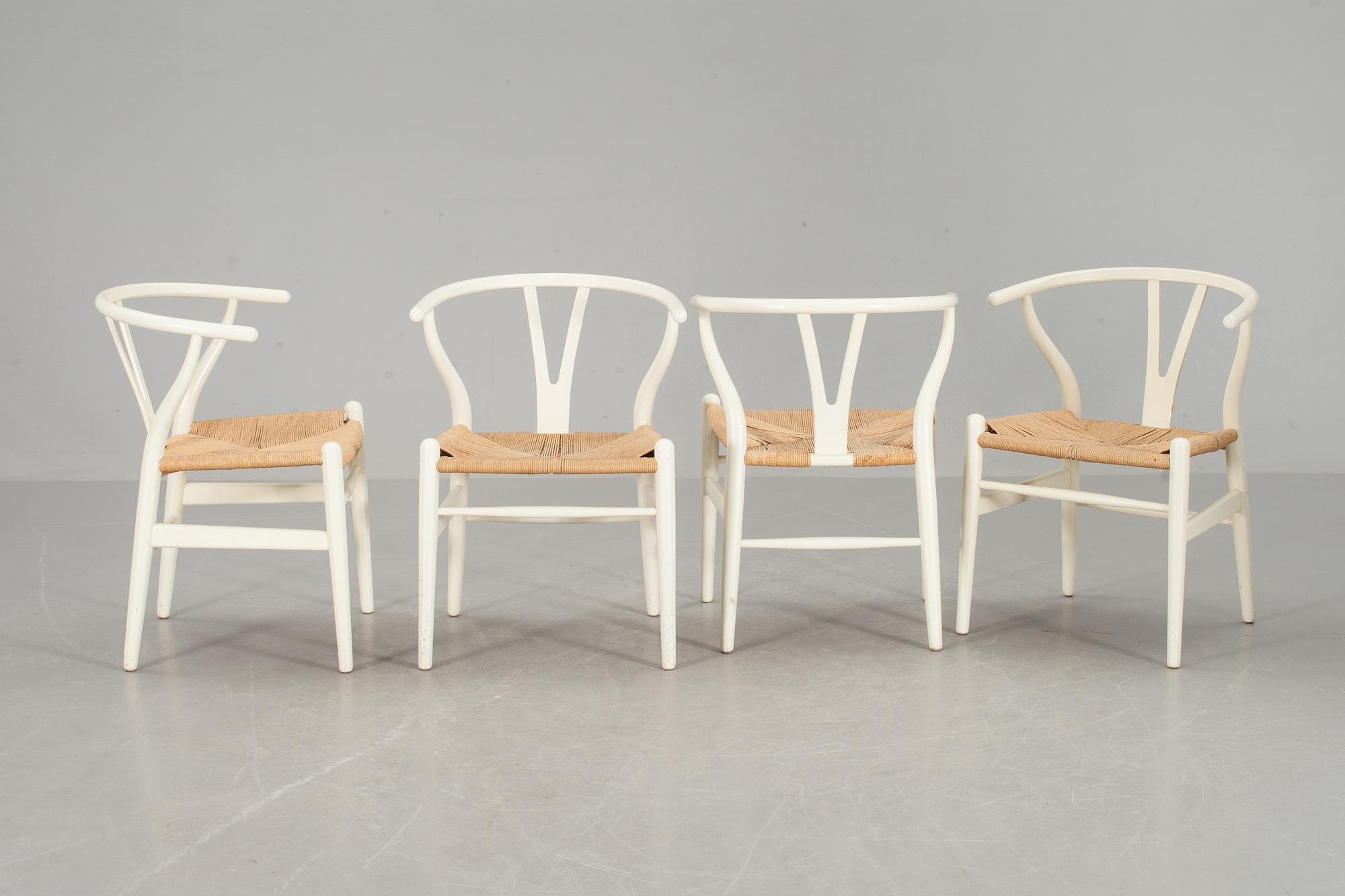 KARMSTOLAR, 4 stycken, "Y-stolen", Hans Wegner för Carl Hansen.