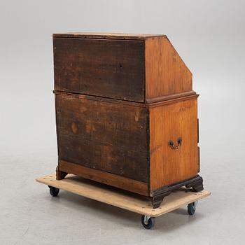 A pinewood secretaire, 18th Century.