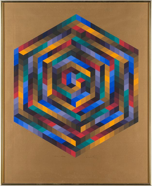 VICTOR VASARELY, färglitografi, signerad och numrerad 155/200.