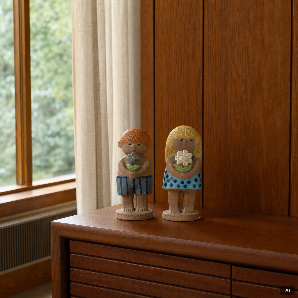 Lisa Larson, Figuriner, 2 st, stengods, Gustavberg.