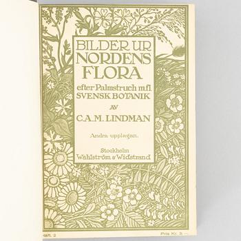 Bokverk, 4 volymer, "Bilder ur Nordens flora", C.A.M. Lindman, Wahlström & Widstrand, Stockholm, 1922 - 1926.