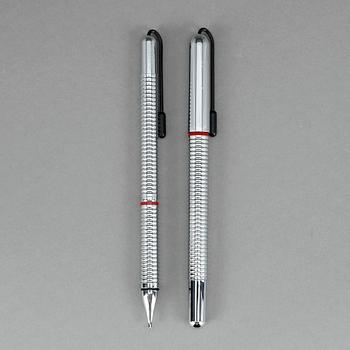PENNOR, 2 st, "Rotring", förkromad metall.