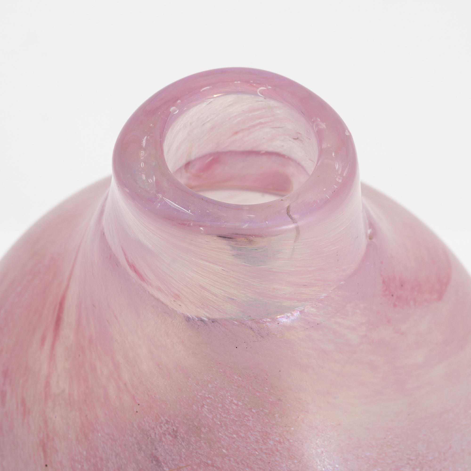 Ada Loumani, a glass vase, signed.