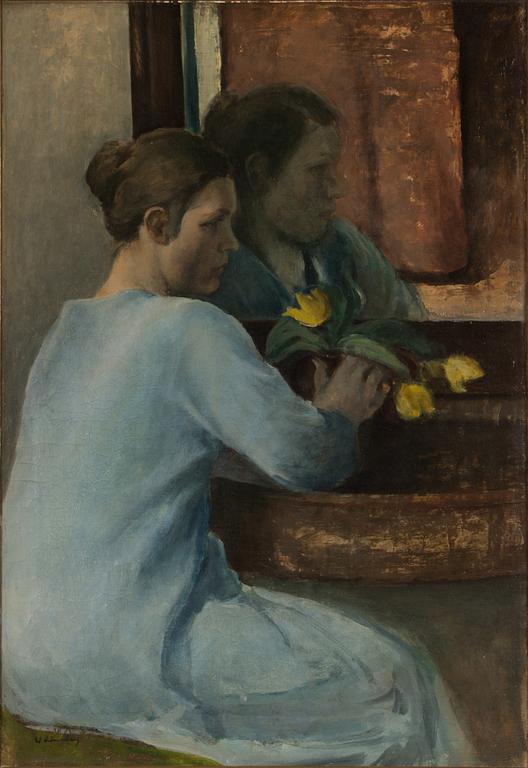 William Lönnberg, Woman in a blue dress.