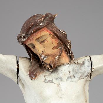 A paintied wood figure of Christ, 18th/19th century.