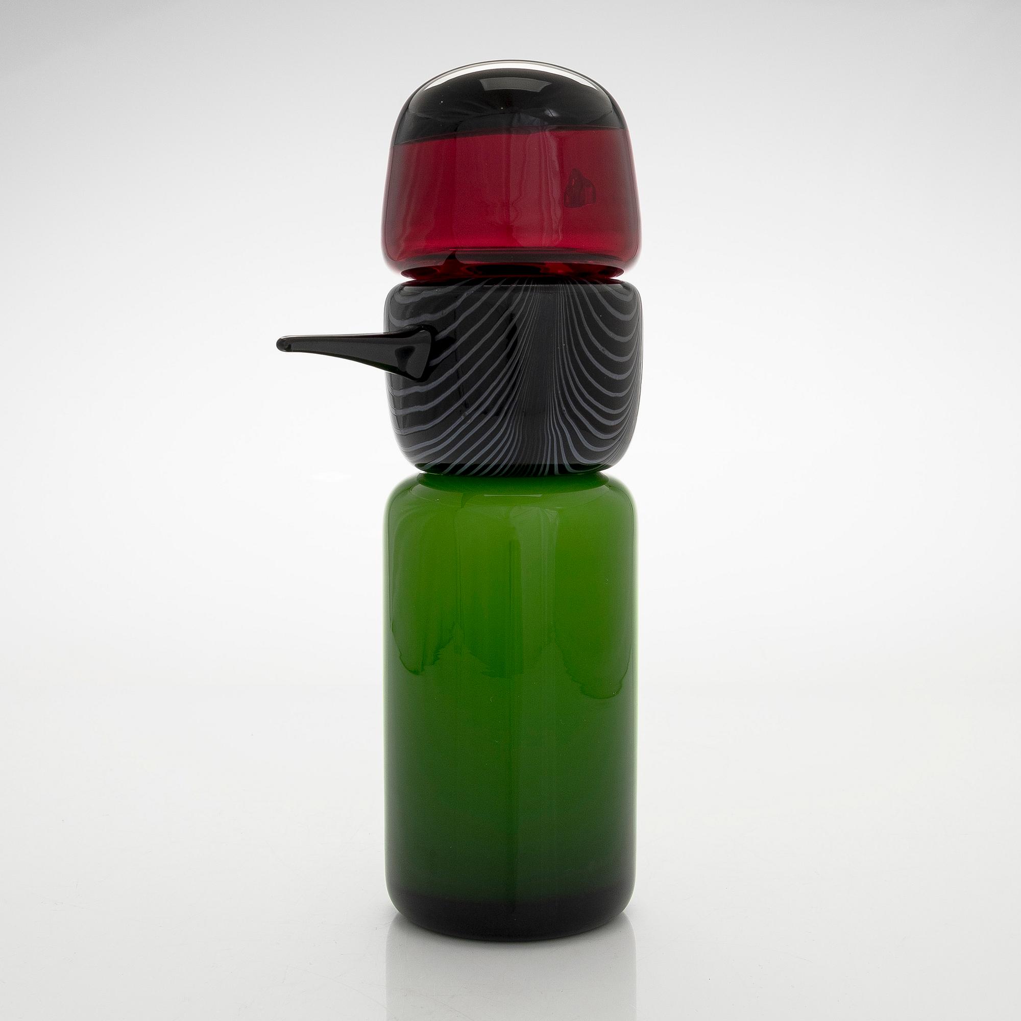 Matti Klenell, glasfågel, "Korpi Pappa", signerad M. Klenell Iittala.