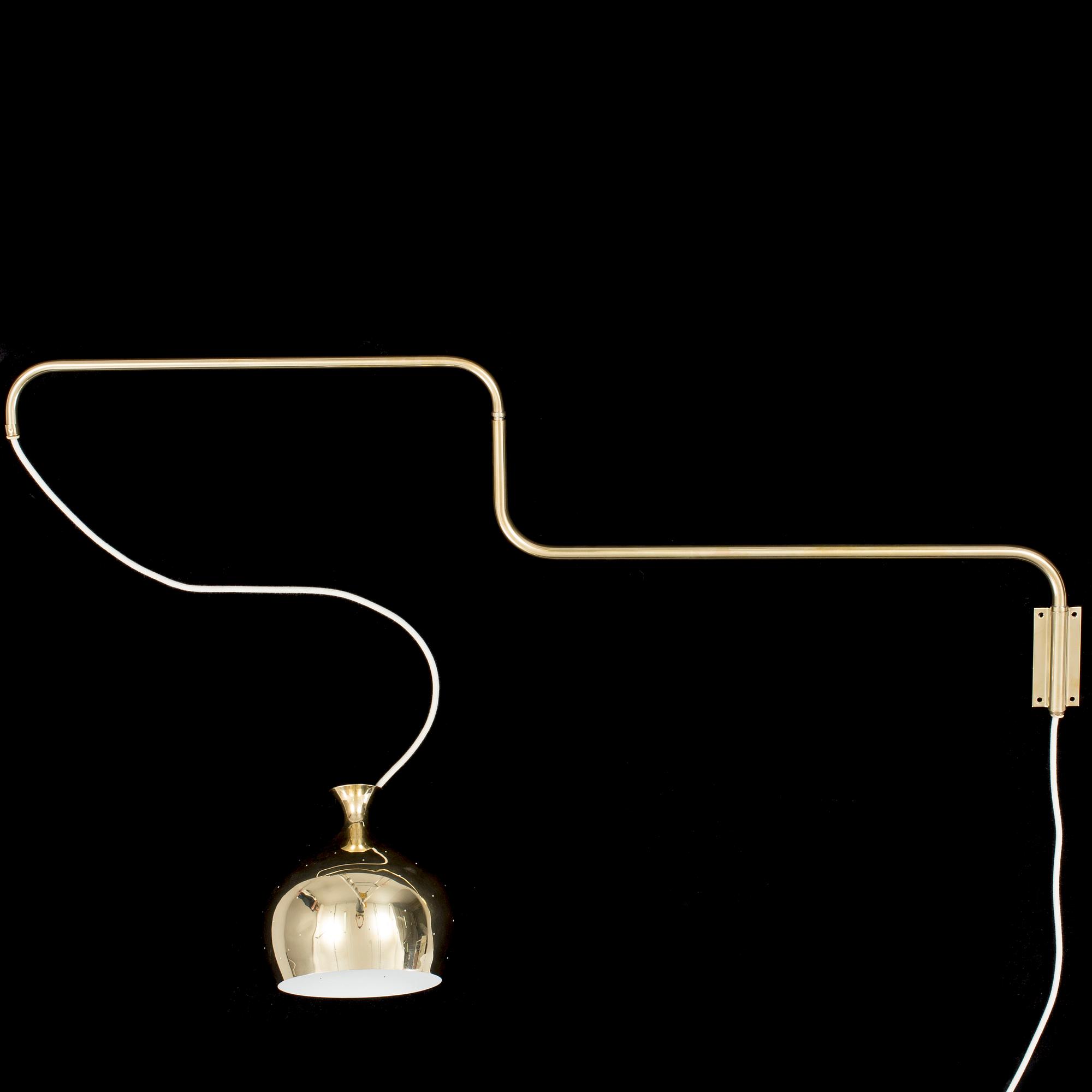 HELGE ZIMDAL, vägglampa, "Löken", 1960-tal.