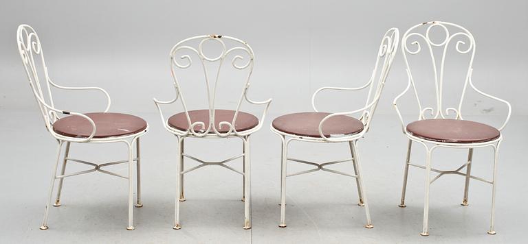 TRÄDGÅRDSMÖBEL, 5 delar, 1900-talets mitt.