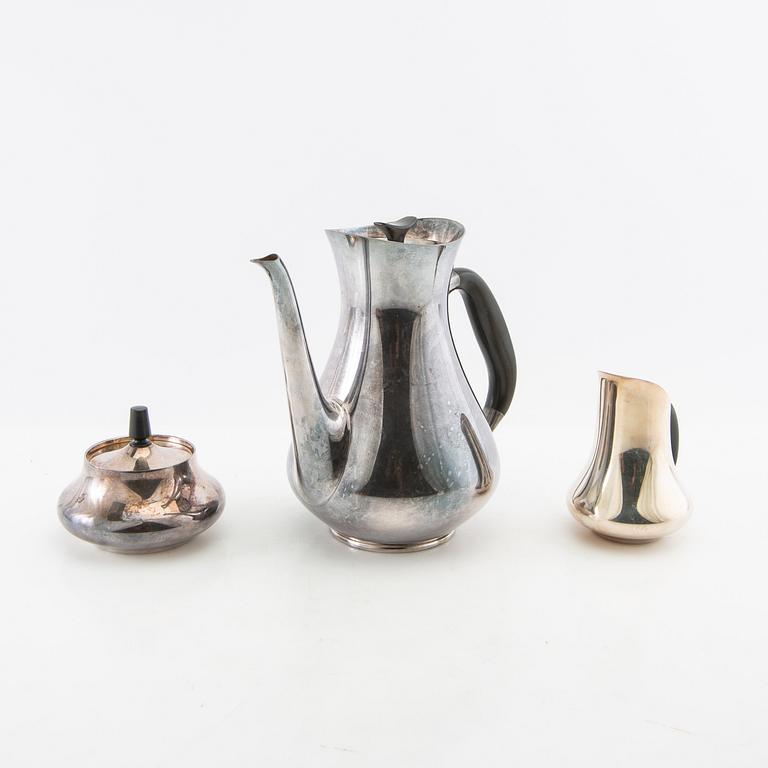 Hans Bunde coffee service 3 dl Cohr Denmark silver plate mid-20th century.