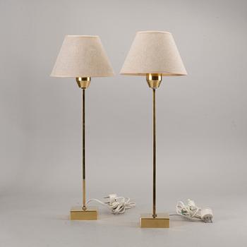 A PAR OF BRASS TABLE LAMPS FOR NORDISKA KOMPANIET.