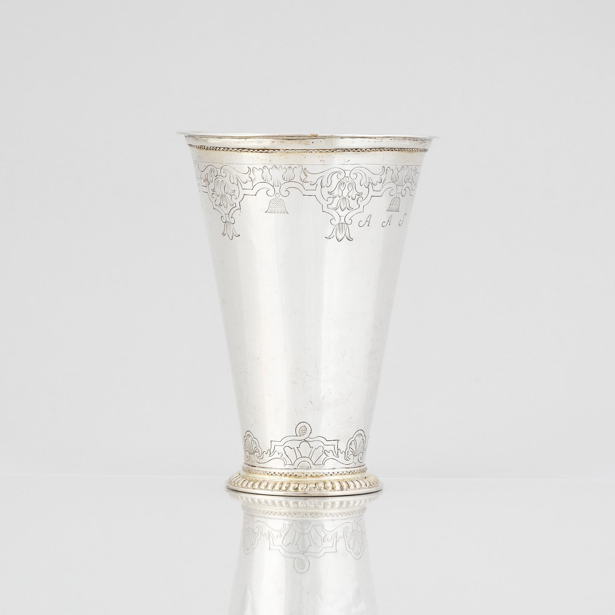 A Swedish early 18th century parcel-gilt silver beaker, mark of Erik Löfman (Uppsala 1690-1718 (1729).