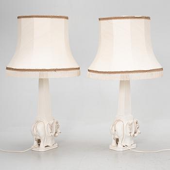 Bordslampor, ett par, 1900-talets andra hälft. Ethan Allen, Italien.