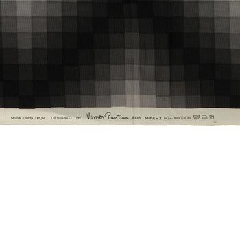 GARDINLÄNGDER, 3 st samt PROVBITAR, 2 st, bomullskretong, Verner Panton för Mira-X. 1970-tal.