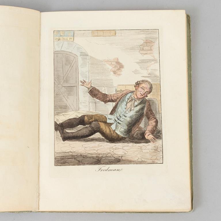 A 24 hand-coloured illustrations (etchings 25,5 by 19,5 cms) for Carl Michael Bellman’s Fredmans epistlar.