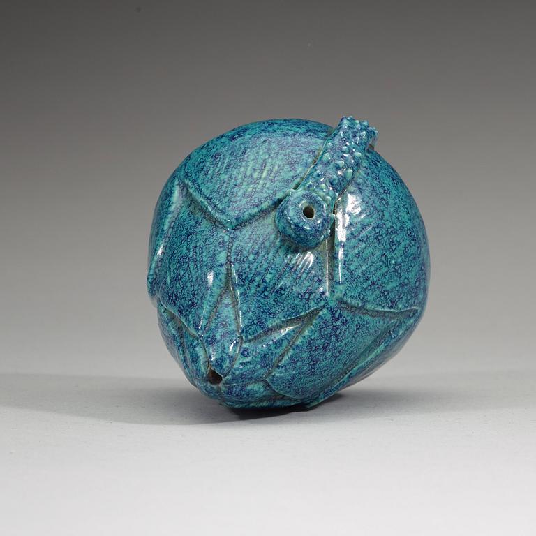 A 'Robins Egg' water dropper, late Qing dynasty (1644-1912).