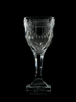 A set of 21 cut and engraved Empire wine glasses, first half of 19th Century.