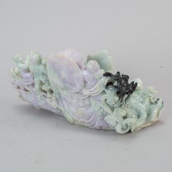Four Chinese stone sculptures, one rose quartz, 20th century.