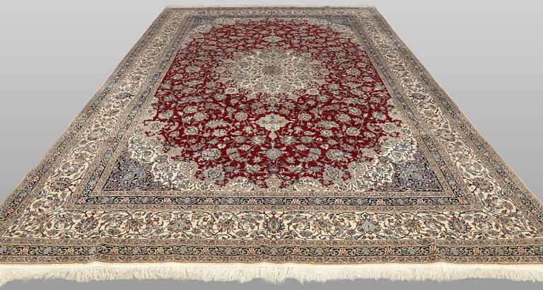 Rug, Nain, part silk, 372 x 260 cm.