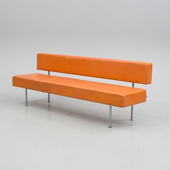 A three part leather upholstered 'Longo' sofa from Klaessons Möbler, Fjugesta.