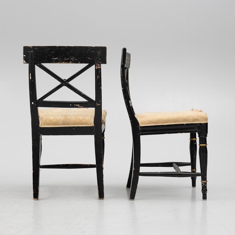 Four chairs, 19th Century.