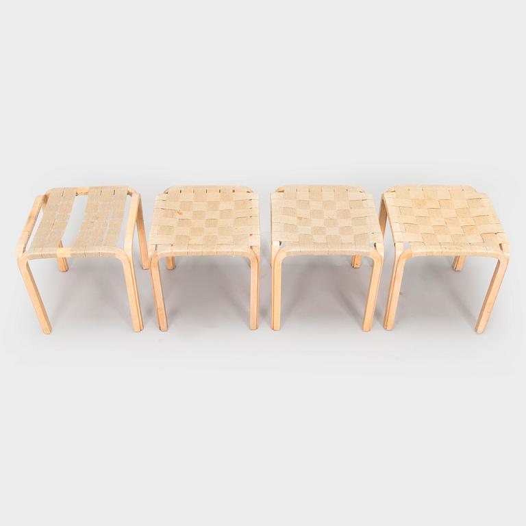 Alvar Aalto, a set of four mid-20th century 'Y61' stools for Artek.