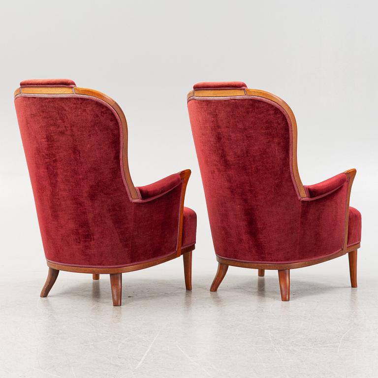 Carl Malmsten, a pair of 'Vår Fru' armchairs, O.H.Sjögren.