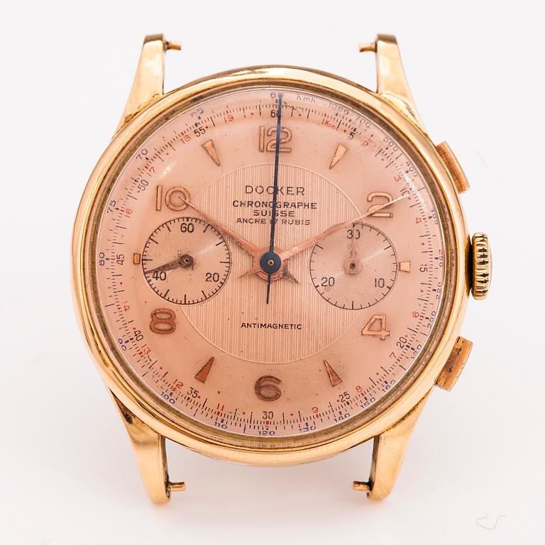 DOCKER, rannekello, Chronographe Suisse, 18K kultaa,