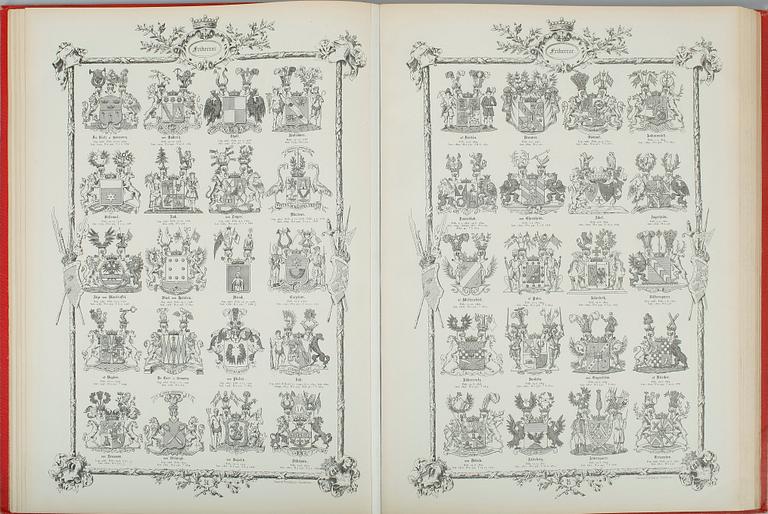 BOK, "Sveriges Ridderskaps och Adels vapenbok", Carl Arvid Klingspor, Centraltryckeriet Stockholm, sent 1800-tal.