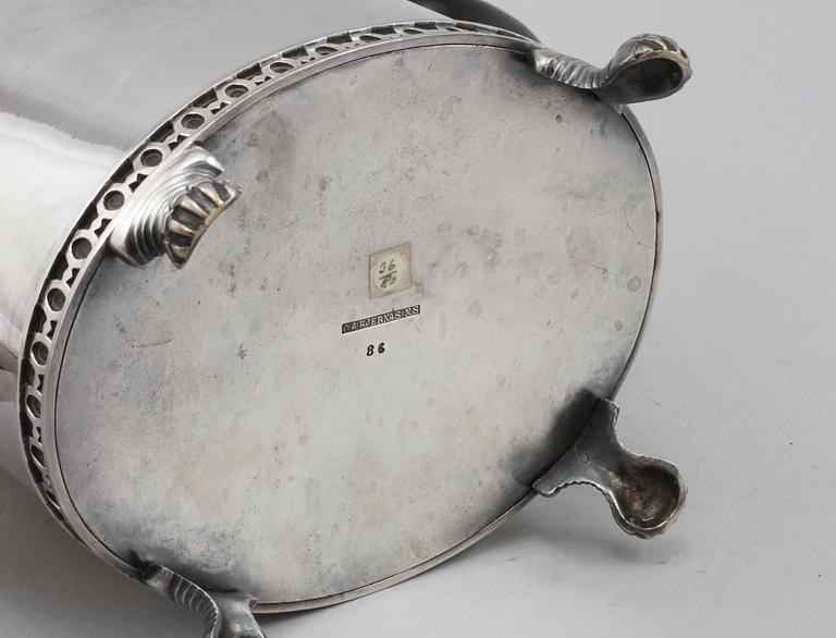 TEKANNA, nysilver, Carl Andreas Kjernås, Göteborg, omkring sekelskiftet 1900.