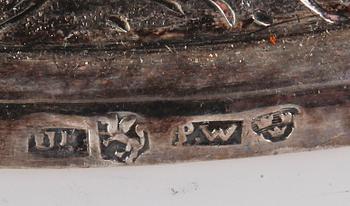 LJUSSTAKAR, ett par, silver, Peter Magnus Wallengren, Ystad 1850.