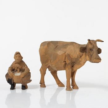 Axel Petersson Döderhultarn, Milkmaid and cow.