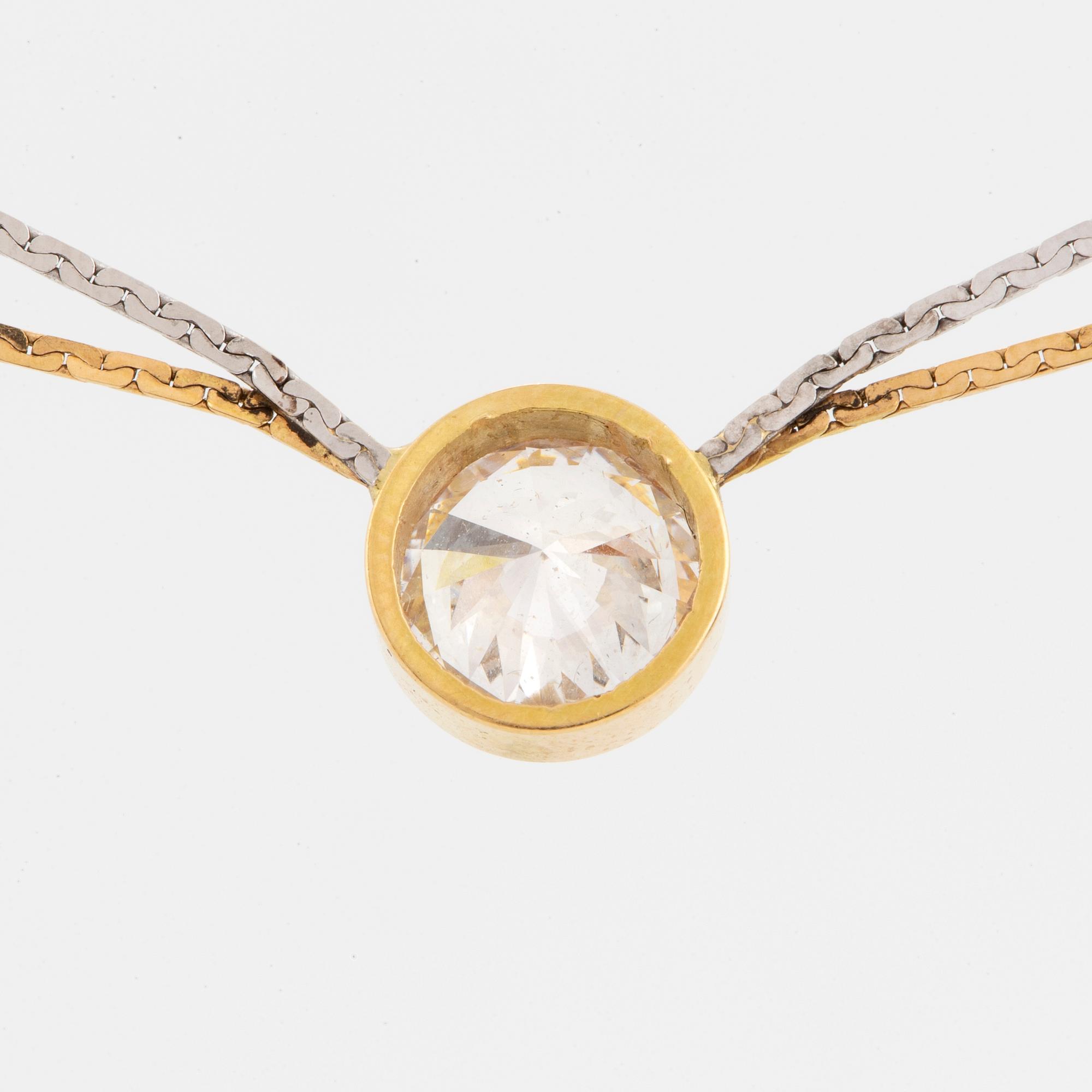 Circa 1,30 ct brilliant-cut diamond necklace.
