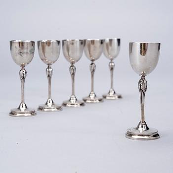 PIKAREITA, 6 kpl, hopeaa, Itävalta-Unkari, v. 1867 jälkeen. Yhteispaino 266 g.