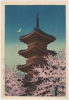 Kawase Hasui, a woodblock print, 20th Century.