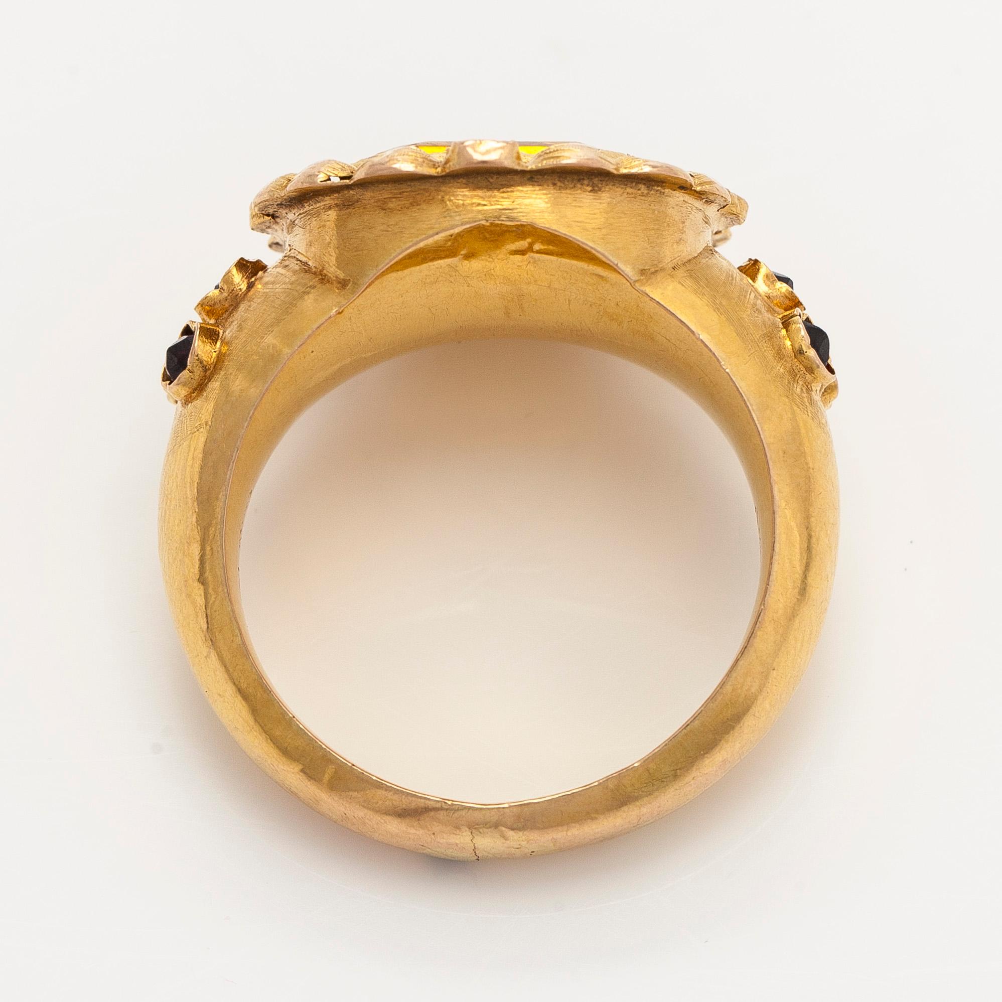 Ring, 18K guld, Gustaf Adolf Veckman, Tavastehus 1861.