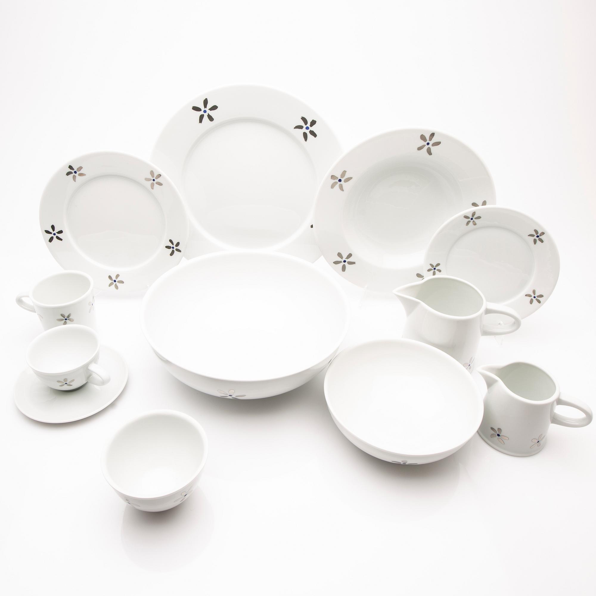 Jonas Bohlin, service pieces, 61 pcs, porcelain, "Qvint", Rörstrand.