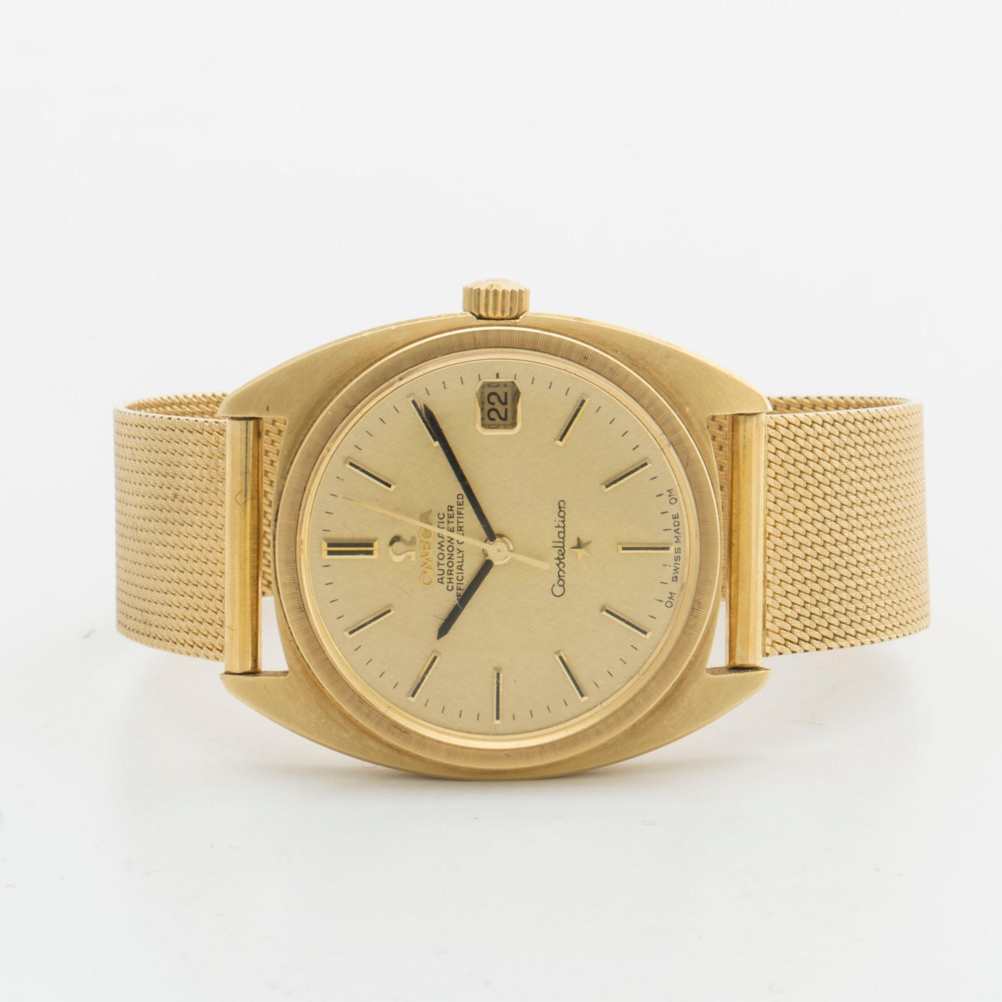 OMEGA CONSTELLATION, wristwatch, 18Kgodl, 35 mm, automatic, chronometer. Weight c:a 84 g.
