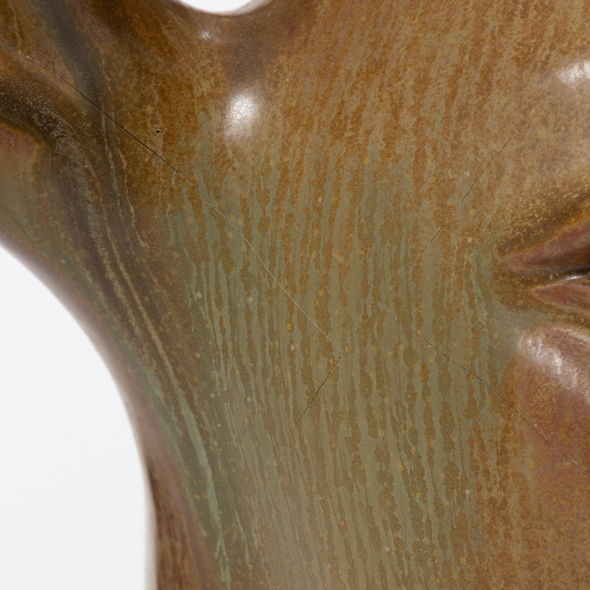 Gunnar Nylund, a stoneware figurine of an antilope head, Rörstrand, Sweden, numbered 194/200.