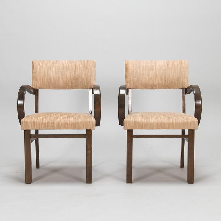 A pair of 1930's armchairs for HMN Huonekaluliike Mikko Nupponen Finland.