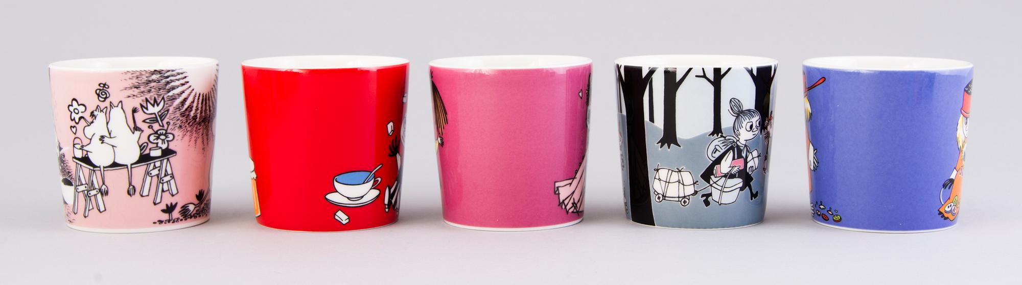MUUMIMUKEJA, 25 kpl, posliina, Moomin Characters, Arabia 1996-2018.