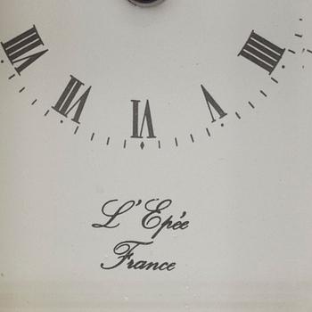 L´EPÉE, Fondée en 1839, travel alarm clock, lever escapement, second half of the 20th century.