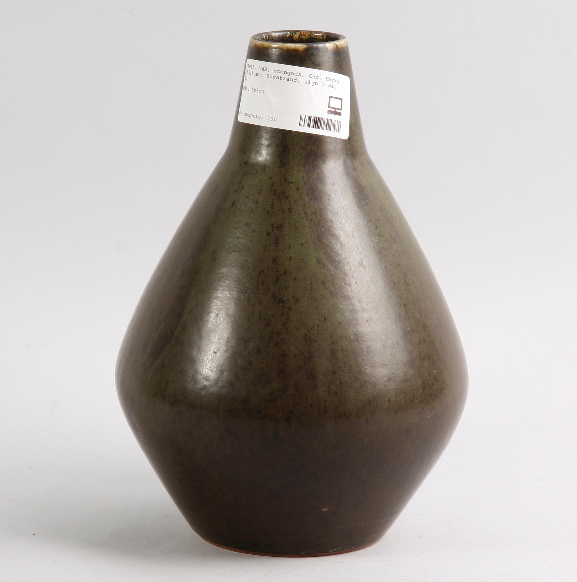 VAS, stengods, Carl Harry Stålhane, Rörstrand, sign o dat -57.